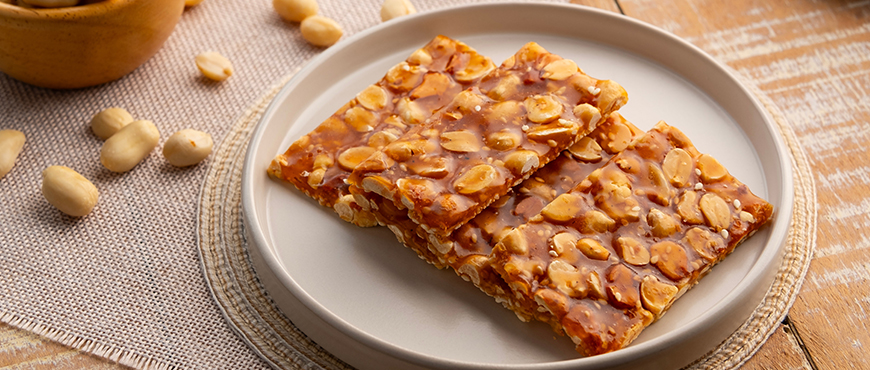 A Pure Punjabi Platter for Your Lohri Celebrations 3 Peanut Jaggery Squares Peanut Chikki